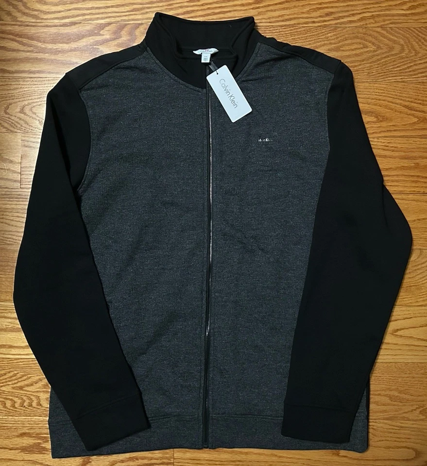 ¡NUEVO CON ETIQUETAS! Chaqueta de estilo de vida cadete con cremallera completa para hombre Calvin Klein negra L ¡AGOTADA! 40GO102 Foto 1 de 4