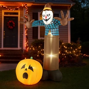 Fantasma espantapájaros inflable Hivvago Halloween 7 pies con iluminación LED - Imagen 1 de 3