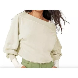 Free People we the free Bri Off The Shoulder Pullover Oatmeal Sweatshirt M - Bild 1 von 11