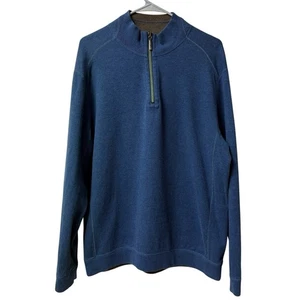 Tommy Bahama Flipshore Media Cremallera Reversible Azul Gris Costera Sudadera Grande - Imagen 1 de 8
