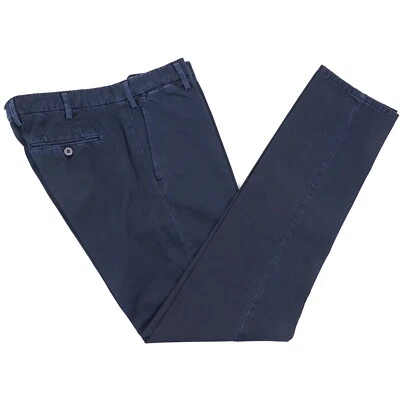 with tags Luigi Borrelli SlimFit Navy Blue GarmentWashed Cotton Pants Ch G1N - Image 1 of 4