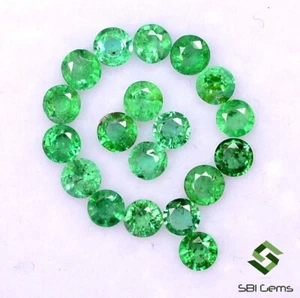 1.18 CTS Natural Emerald Round Cut 2.50 mm Lot 19 Pcs Calibrated Loose Gemstones - Picture 1 of 5