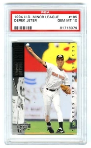 DEREK JETER~1994 UPPER DECK MINOR LEAGUE PSA-10 GEM-MT GRADED ROOKIE RC CARD#185 - Picture 1 of 2