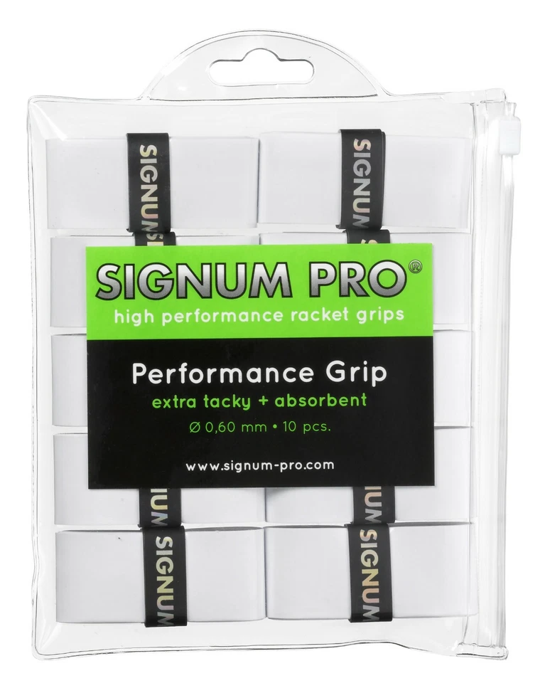 Signum Pro - Leistungsgriff - Tennisübergriffe 0,60 mm - 10er-Pack - weiß