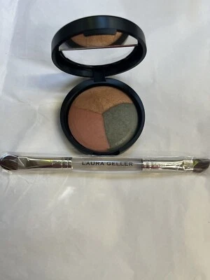 Laura Geller baked eye shadow trio Apple Peach Pie with brush! - Image 1 of 3