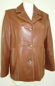 MICHAEL KORS DAMEN LEDERJACKE MANTEL BRAUN GRÖSSE XL C123 - Bild 1 von 8