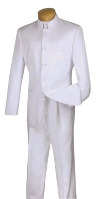 Traje corto Vinci Nehru 5HT-Blanco 42 para hombre 2 piezas Foto 1 de 3