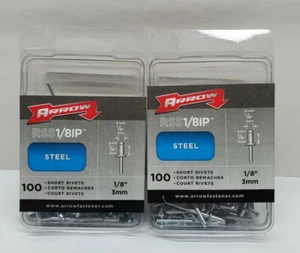 Pfeil Popnieten 1/8" x 1/8" Ganzstahl Domkopf Menge 200 "Kostenloser Versand" - Bild 1 von 2