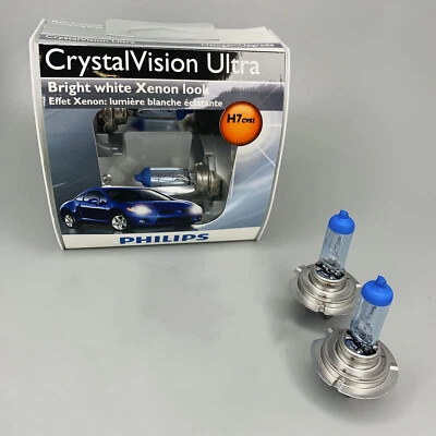 2PÇS PHILIPS H7 CVS2 CrystalVision lâmpada de farol branca brilhante ultra atualizada - Imagem 1 de 4