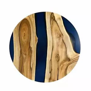 Mesa redonda de resina epoxi de 12" decoración de muebles de madera - Imagen 1 de 1