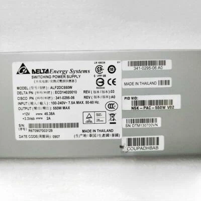 1PC N5K-PAC-550W 341-0295-06 550W Power Supply For Cisco Nexus 5010 Used - Image 1 of 4