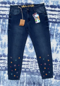 NWT Desigual Designer Embellished Jeans USA Size 9 - Picture 1 of 11