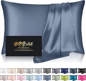 Silk Pillowcase for Hair and Skin, Mulberry Silk Pillow Cases Standard Size, ant - Picture 1 of 12