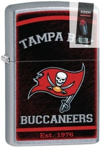 Zippo 29961 NFL Tampa Bay Buccaneers Street Chrome Lighter + FLINT PACK - Picture 1 of 1
