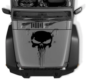 Punisher Decal Skull 34" Fits Jeep Wrangler JK TJ YJ XJ CJ LJ 3 pack F150 others - Picture 1 of 4
