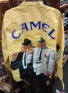 NEW 1992 Joe Camel Cigarettes  Yellow Tyvek Windbreaker Jacket XL 44-46w/ zipper - Picture 1 of 3
