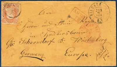 [st8095] 30c Orange (38) on cover NIAGARA NY. JAN,7 1861" double-circle - Image 1 of 3