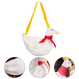 Girls Plush Duck Crossbody Bag for Travel, Work, Shopping