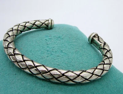 Estate Gorgeous Scott Kay Sterling Silver Thick Weave 63.9 Gram Cuff Bracelet - Image 1 of 4