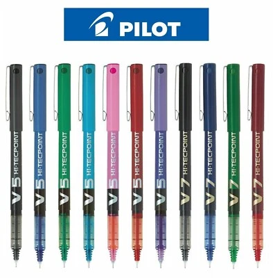 Pilot Hi-Tecpoint V5 / V7 - Liquid Ink Roller Ball Pen Black Blue Red 0.5 / 0.7