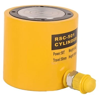 LCYINDU 50 Ton Solid Hydraulic Ram Cylinder Jack 2 inch 50 mm Stroke Single Acting Pump