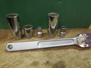 VINTAGE BILLINGS LIFE-TIME 1/2" DRIVE SOCKET RATCHET WRENCH AND SOCKETS - Picture 1 of 6