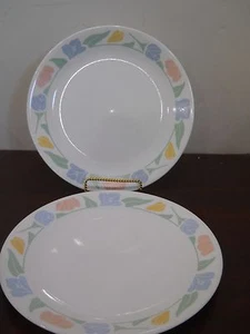 Set of 4 Corelle FRIENDSHIP Pattern Dinner Plates Pastel Flowers Floral - Picture 1 of 3