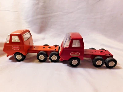 Vintage Tonka Die-Cast Semi Truck Cab Orange and Red Lot of 2 1970's - Image 1 of 4
