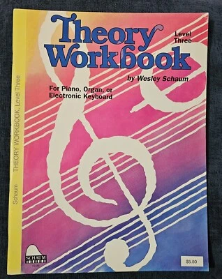 Schaum Theory Workbook LEVEL THREE Piano Organ Keyboard - Image 1 of 3