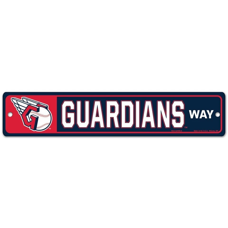 CLEVELAND GUARDIANS WAY ~ MLB Team Logo 3.75 x 19 Wall Display Street Sign Decor - Image 1 of 1