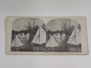 Stereoscope Stereoview Card Miniature Yachts Fairmount Park Philadelphia PA - Picture 1 of 5