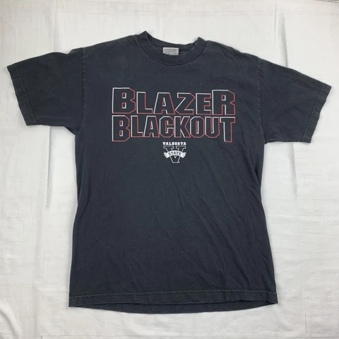 Vintage Valdosta State Blazer Blackout Shirt Adult Medium Black College School Cover