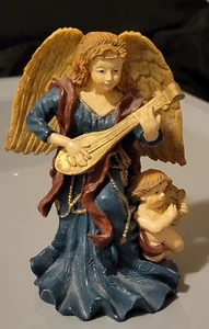 Angel  Figurine  Playing Ukulele 5 inches Tall - Picture 1 of 3