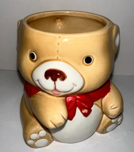 1984 Geo. Z Lefton Ceramic Teddy Bear Baby Room Decor Planter Trinket Jar Japan - Picture 1 of 6