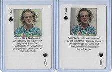 BOTH 2003 STARZ BEHIND BARZ ~ NICK NOLTE PLAYING CARDS LOT ~ MUG SHOT 