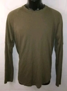 Helmut Lang M Olive Mock Layered Crew Neck T Shirt Henley Combo Long Sleeve - Picture 1 of 5
