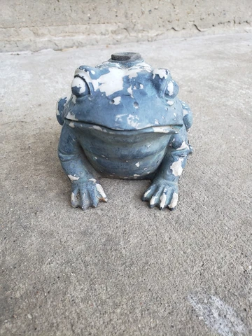 Vintage Frog Garden Water Sprinkler Old Antique - Stone / Rare - Hose Attachment Cover