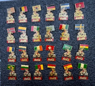 Coca-Cola Coke 1994 USA World Cup Soccer Pins Set of 24 With Country Flags - Image 1 of 4