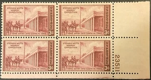 1946 3c Kearney Expedition commemorative Plate Block of 4, Scott #944, MNH, F-VF - Picture 1 of 2
