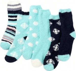 6 pares de calcetines suaves acogedores difusos de invierno cálidos multicolor para mujer 9-11 - Imagen 1 de 10