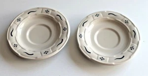 2 platillos de taza de té de café Longaberger Blue Woven Traditions solamente - Imagen 1 de 5