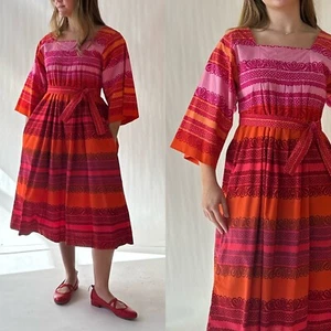 70s Marimekko Design Research Stores Kaspaikka Print Pullover Dress XS/S - Picture 1 of 6