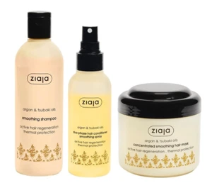 Ziaja Argan Tsubaki Oils Smoothing Hair Shampoo Mask or Spray Conditioner - Picture 1 of 4