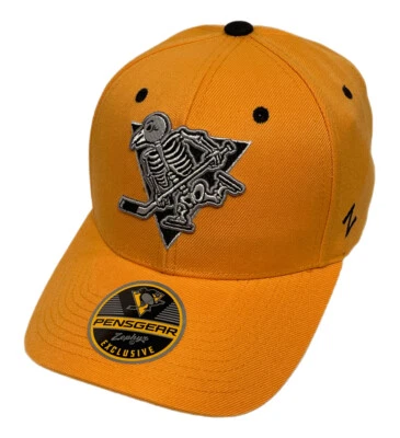Zephyr NHL Pittsburgh Penguins RARE “Skeleton” Curved Bill Adjustable Hat NWT - Image 1 of 4