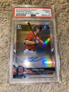 2018 TRISTON CASAS 1st Bowman Chrome REFRACTOR Auto RC - PSA 9 - Mint - x/499 🔥 - Picture 1 of 2
