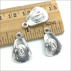 8/20/60/100pc Jewellery Making DIY Cowboy Hat Stetson Charms Pendants 21x13mm - Picture 1 of 5