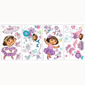 DORA THE EXPLORER Enchanted Forest Wall Stickers Decor Room Butterflies Unicorn - Picture 1 of 2