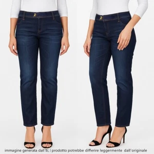Cycle Jeans Da Donna Taglia 48 W34 Blu Scuro Denim Kurabo Affusolato Pantalone - Picture 1 of 18