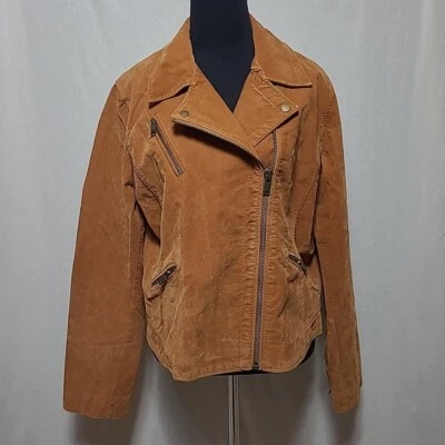 Jaqueta de Moto Anthropologie Couro Vegano Tamanho XL Conhaque Camurça Bronzeada Nova Com Etiqueta Ett:twa - Imagem 1 de 4