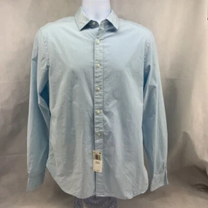 The Mens Store Button Front Shirt Blue White Gingham Long Sleeve Cotton M New - Picture 1 of 7